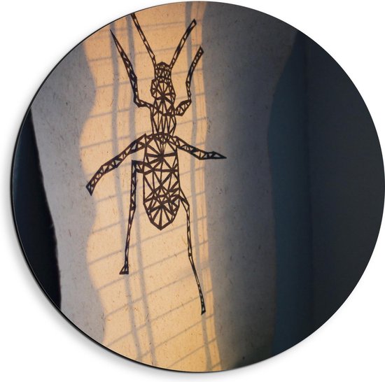 Dibond Wandcirkel - Lijnen van Insect op de muur - 40x40cm Foto op Aluminium Wandcirkel (met ophangsysteem)