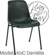 King of Chairs model KoC Daniëlle zwart met zwart onderstel. Stapelstoel kantinestoel kuipstoel vergaderstoel tuinstoel kantine stoel stapel stoel kantinestoelen stapelstoelen kuip