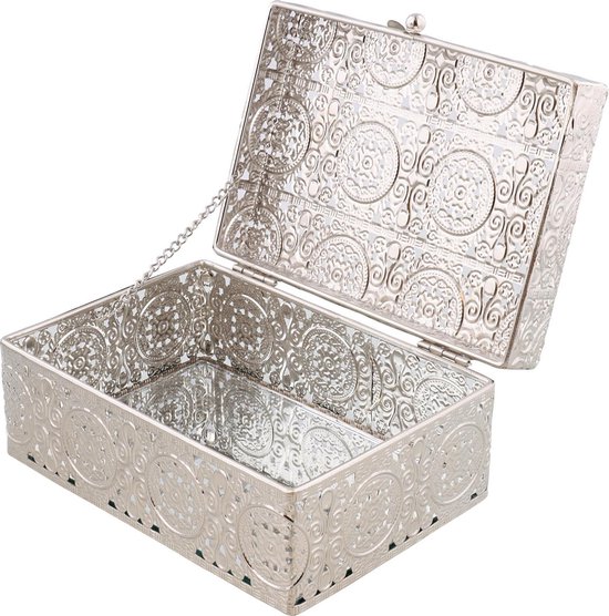 Boîte de rangement décorative, boîte à bijoux avec couvercle