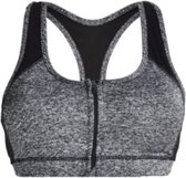 Dames sport BH met voor ritssluiting M/L 36-38 ZWART/GRIJS