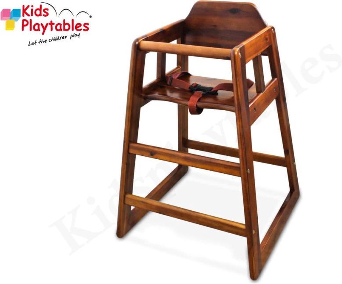 Chaise haute bois acajou - siège enfant - chaises hautes - chaise