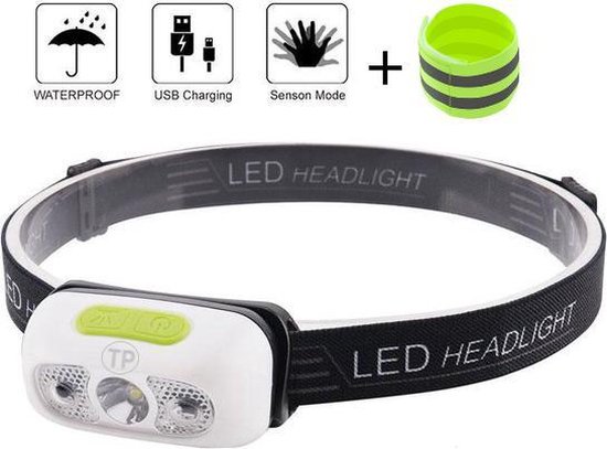 TP Shop LED Hoofdlamp - USB Oplaadbaar - Waterdicht | bol.com