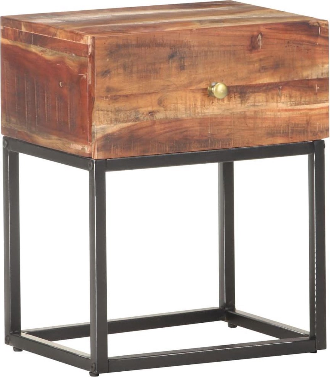 vidaXL Nachtkastje - 40x30x50 - cm - ruw - acaciahout Bruin