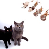 Make Me Purr Luxe Set Bruin (4 stuks) - Kattenspeeltjes - Kattenspeelgoed - Speelgoed voor Katten Ballen Muizen - Kat Speeltje Bal Muis - Kitten Speeltjes Balletjes Muisjes