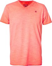 Petrol Industries - Heren Gemêleerd V-hals t-shirt - Rood - Maat XXL