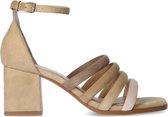 Sacha - Dames - Beige sandalen met gekleurde bandjes - Maat 37