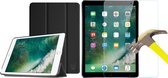 iCall - Apple iPad Mini (2019) / Mini 4 Hoes + Screenprotector - Smart Book Case Tri-Fold Cover - Zwart