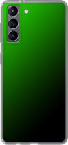 Samsung Galaxy S21 - Smart cover - Groen Zwart - Transparante zijkanten