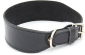 Hondenhalsband Hoge Kwaliteit Leer - Galgo - Windhond - 52x7 - Zwart - Made in Portugal - Halsband Hond - Dog Collar Leather - Lederen