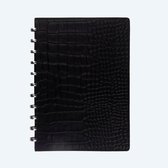 Atoma PUR notebook formaat A4 dots(punt) zwart leder Croco 144 bladzijden
