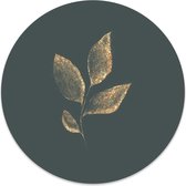 Label2X - Schilderij - Leaf Green Ø - Multicolor - 12 X 12 Cm