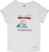 Biggdesign Faces FashionAddict - Dames Shirt - Korte Mouw - Maat M