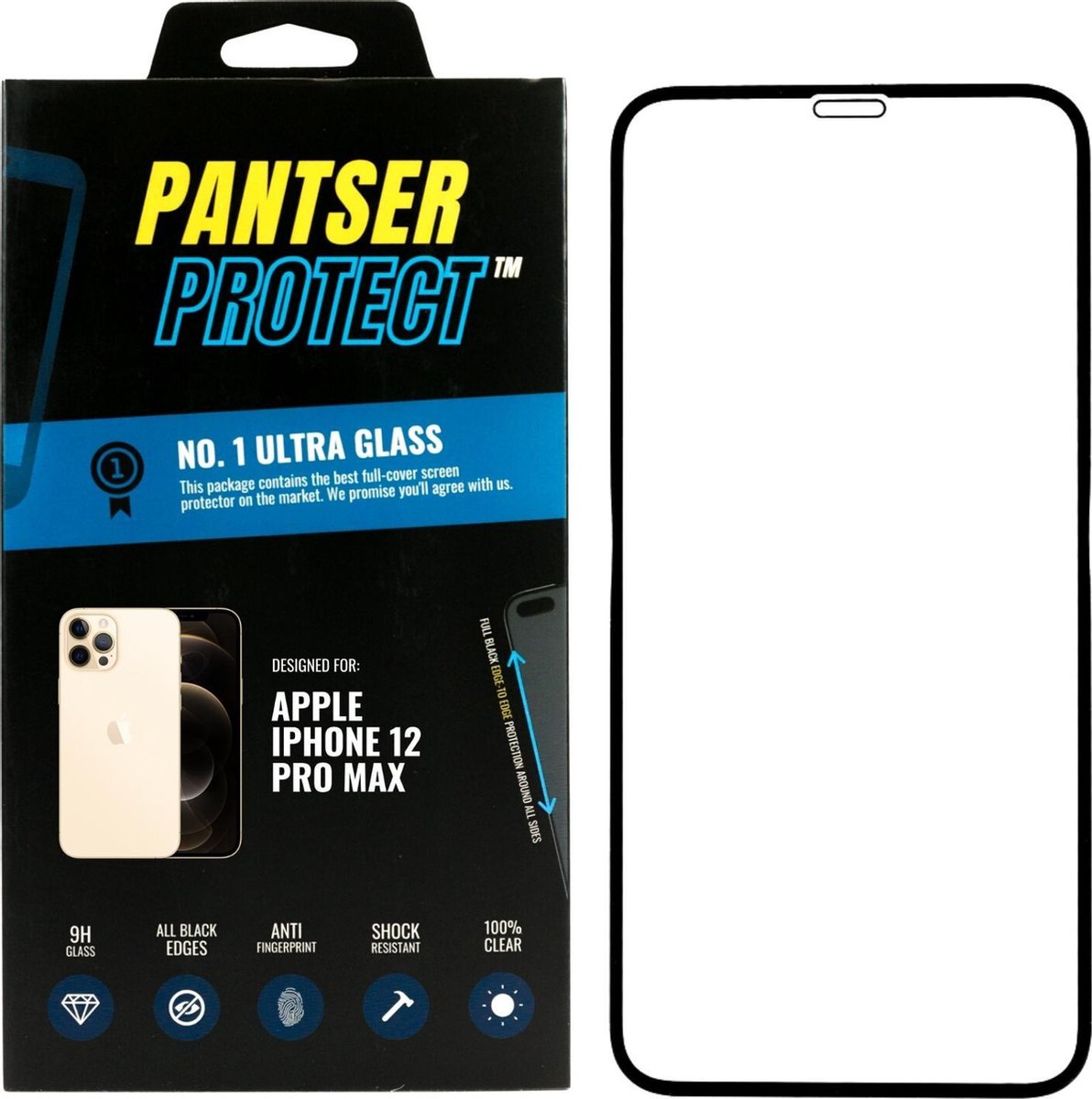 Pantser Protect ™ Case Friendly Screenprotector Geschikt voor Apple iPhone 12 Pro Max - Premium glazen full-cover Pantserglas Protector - Tempered Glass Bescherm Glas
