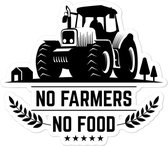 " No farmers No Food  "  en " I Support Farmers " decal/ sticker voor raam/ muur/ auto
