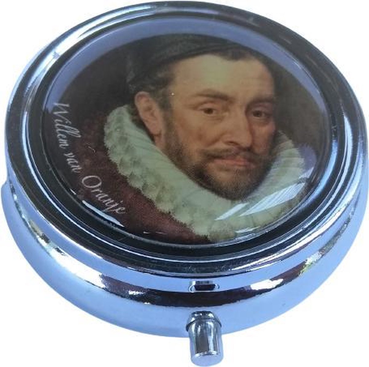 Goedkoopste Pillendoosje metaal met spiegeltje, koningshuis Willem van Oranje