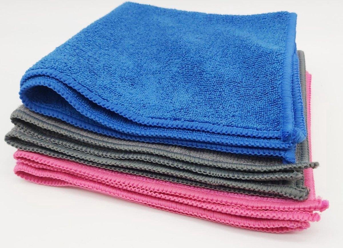 Schoonmaakdoeken Microvezel handdoek Vaatwasdoek 35x35cm Huishouddoekjes  Set 3 stuks