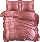 Beauty Silk - Dekbedovertrek Satijn - Flamingo Roze - 140x200/220