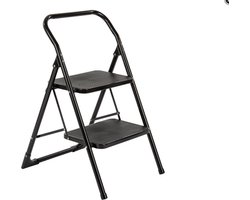 BIG STEP Trapladder 2 brede treden zwart