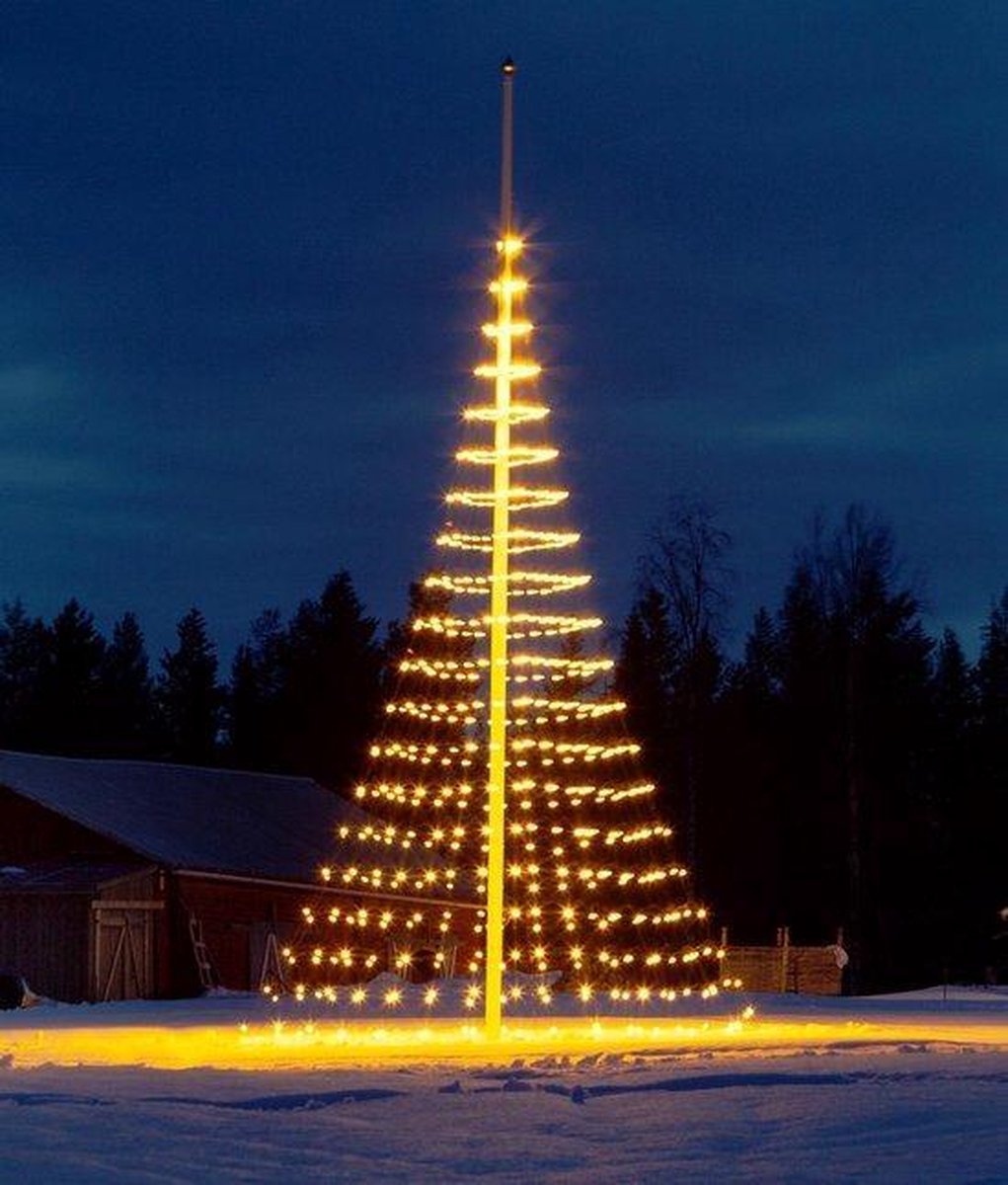 Nordik Lights - Vlaggenmast - 8 meter - 640 warmwitte LED lampjes zonder mast
