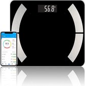 Canny smart lichaamsanalyse personenweegschaal - bluetooth slimme weegschaal - volledige lichaamsanalyse - met app - android & iOS - Zwart