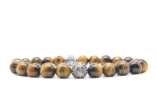 Beaddhism - Bracelet - Tiger - Argent - Cachemire - 8 mm - 22 cm