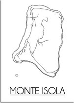 Monte Isola Italie Plattegrond poster A3 poster (29,7 x 42 cm) - DesignClaud