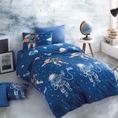 Zethome - Dekbedovertrek voor Jongens Set - laken en 1 x kussensloop - 160x200 cm - Een Persoon - Blauw- Astro