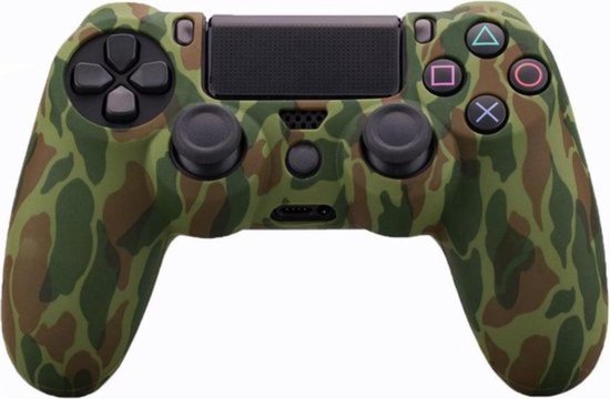 Jumalu Silicone Hoes PS4 Controller - Camouflage groen - Cover - Hoesje - Siliconen skin case - Silicone hoes - groen - PS4 - Playstation 4