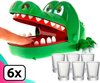 Afbeelding van het spelletje Dayshake Bijtende Krokodil Spel + 6 shotglaasjes - Krokodil met Kiespijn - Krokodillen Tandenspel - Drankspel - Groene Krokodil