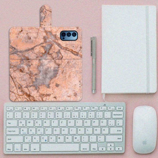 Etui pour Téléphone OPPO Reno 4 Pro 5G Coque Orange De Marbre