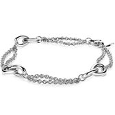 ZINZI zilveren jasseron armband met druppelvormige schakels 19cm ZIA2107