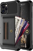 Apple iPhone 12 Pro Card Case | Zwart | PU Leren Back Cover | Wallet | Pasjeshouder