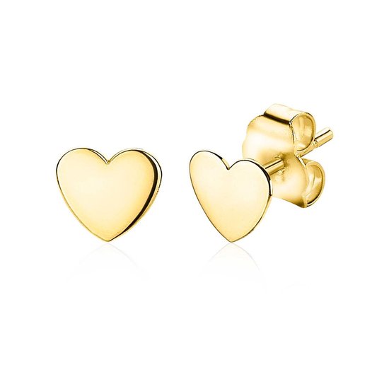 ZINZI Gold clous d'oreilles en or 14 carats coeur lisse ZGO214