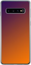 Samsung Galaxy S10 - Smart cover - Oranje Paars - Transparante zijkanten