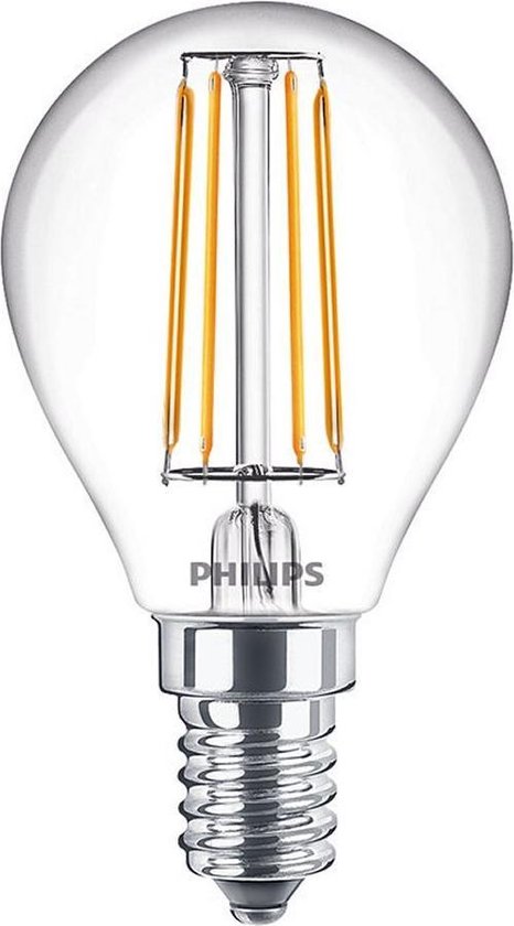 Philips energiezuinige LED Kogellamp Transparant - 40 W - E14 - warmwit licht - 2 stuks - Bespaar op energiekosten