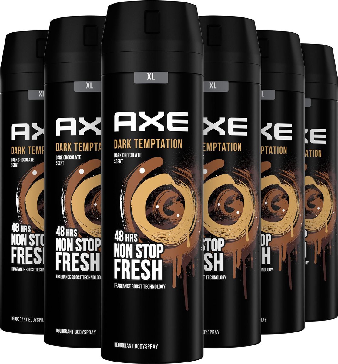 Axe Dark Temptation Bodyspray Deodorant - 6 x 200 ml - Voordeelverpakking - Axe