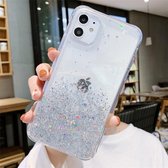 iPhone 11 Hoesje Siliconen Case Wit Met Glitter