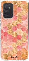 Casetastic Samsung Galaxy A52 (2021) 5G / Galaxy A52 (2021) 4G Hoesje - Softcover Hoesje met Design - Honeycomb Art Coral Print