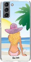 Casetastic Samsung Galaxy S21 4G/5G Hoesje - Softcover Hoesje met Design - BFF Sunset Blonde Print