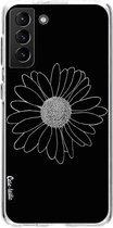 Casetastic Samsung Galaxy S21 Plus 4G/5G Hoesje - Softcover Hoesje met Design - Daisy Black Print