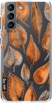 Casetastic Samsung Galaxy S21 4G/5G Hoesje - Softcover Hoesje met Design - Cascading Leaves Print