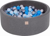Ballenbakje.nl® Ronde Ballenbak set incl 200 ballen 90x30cm - Donker Grijs: Blauw, Transparant, Babyblauw, Zilver, Grijs