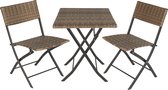 tectake - Tuinset Balkonset - wicker set Trevi - 2 stoelen en een tafel – natuur  – 403715