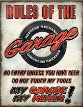 Wandbord Rules of the Garage