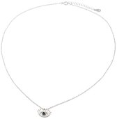 Dielay - Ketting - Oog met Zirkonia - 925 Sterling Zilver - Lengte Verstelbaar 40-43 cm