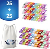 Glim® Originele Wonderclips - Small + Breed - Wonder clips - Kleine knijpertjes - Vervanging voor spelden - Naaien - 50 stuks - INCLUSIEF Opbergzak
