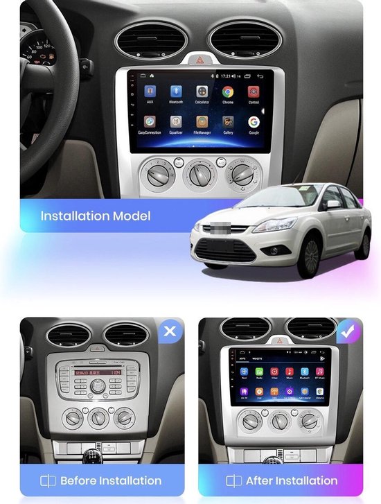 Ford Focus 2004-2011 Android 10 navigatie en multimediasysteem 2+32GB - Merkloos