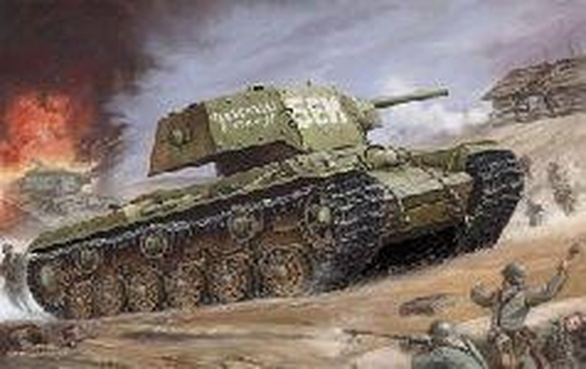 Trumpeter Modelbouwpakket Militaire voertuigen - 00357 KV-1 s Ekranami WWII - Sovjet Zware Tank Plastic - 1:35 - Modelbouw