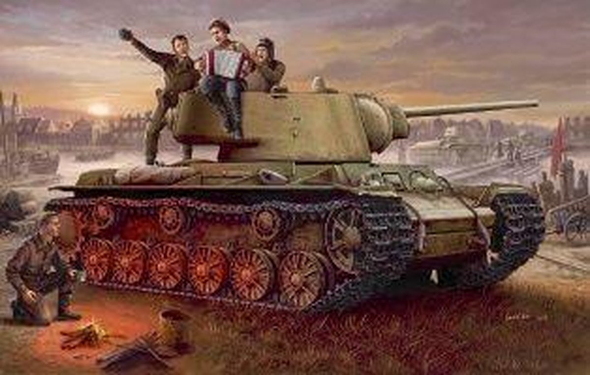 Trumpeter Modelbouwpakket Militaire voertuigen - 00360 KV-1 Model 1942 Lightweight Cast WWII - Sovjet Zware Tank Plastic - 1:35 - Modelbouw