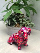 Pomme Pidou Teckel Molly Spaarpot - Roze met ruiten